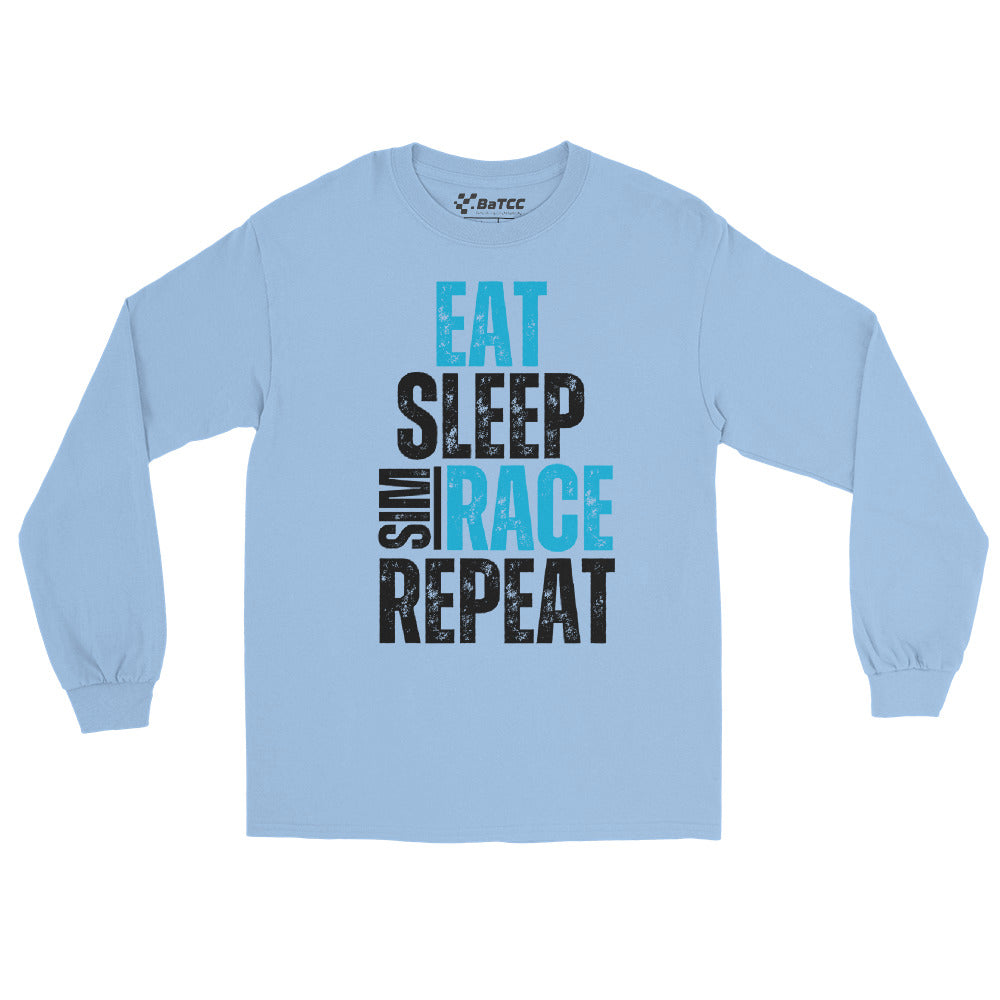 Eat. Sleep. Sim race. Repeat. Long Sleeve Shirt