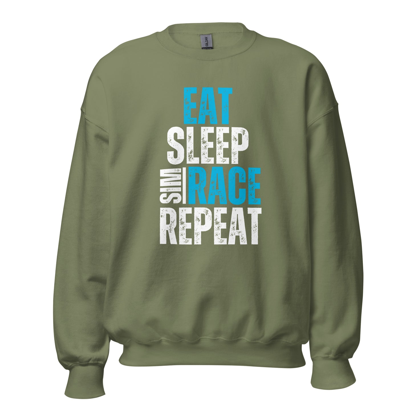 Eat. Sleep. Sim race. Repeat. Unisex SweatshirtEat. Sleep. Sim race. Repeat. Unisex Sweatshirt