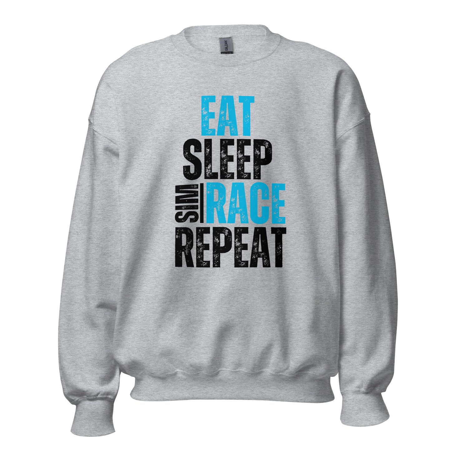 Eat. Sleep. Sim race. Repeat. Unisex Sweatshirt