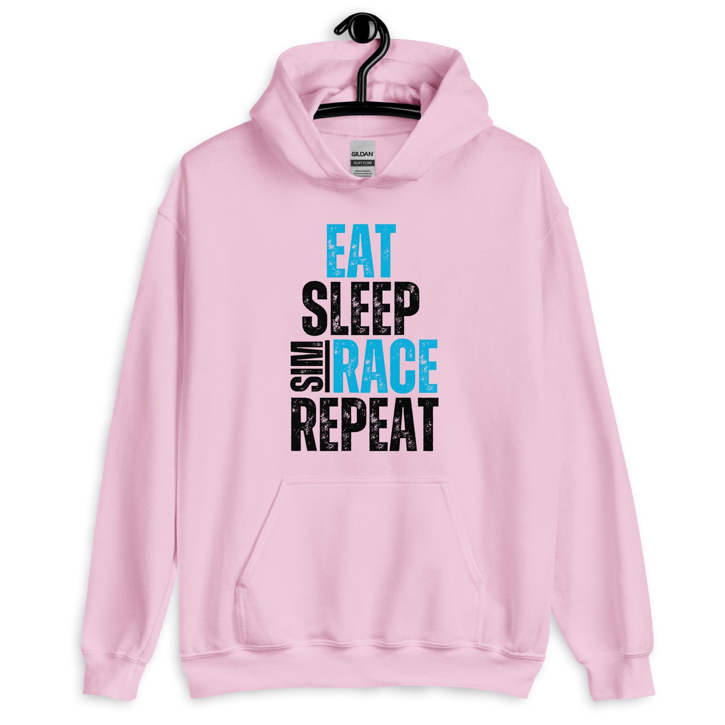 Eat. Sleep. Sim race. Repeat. Unisex Hoodie