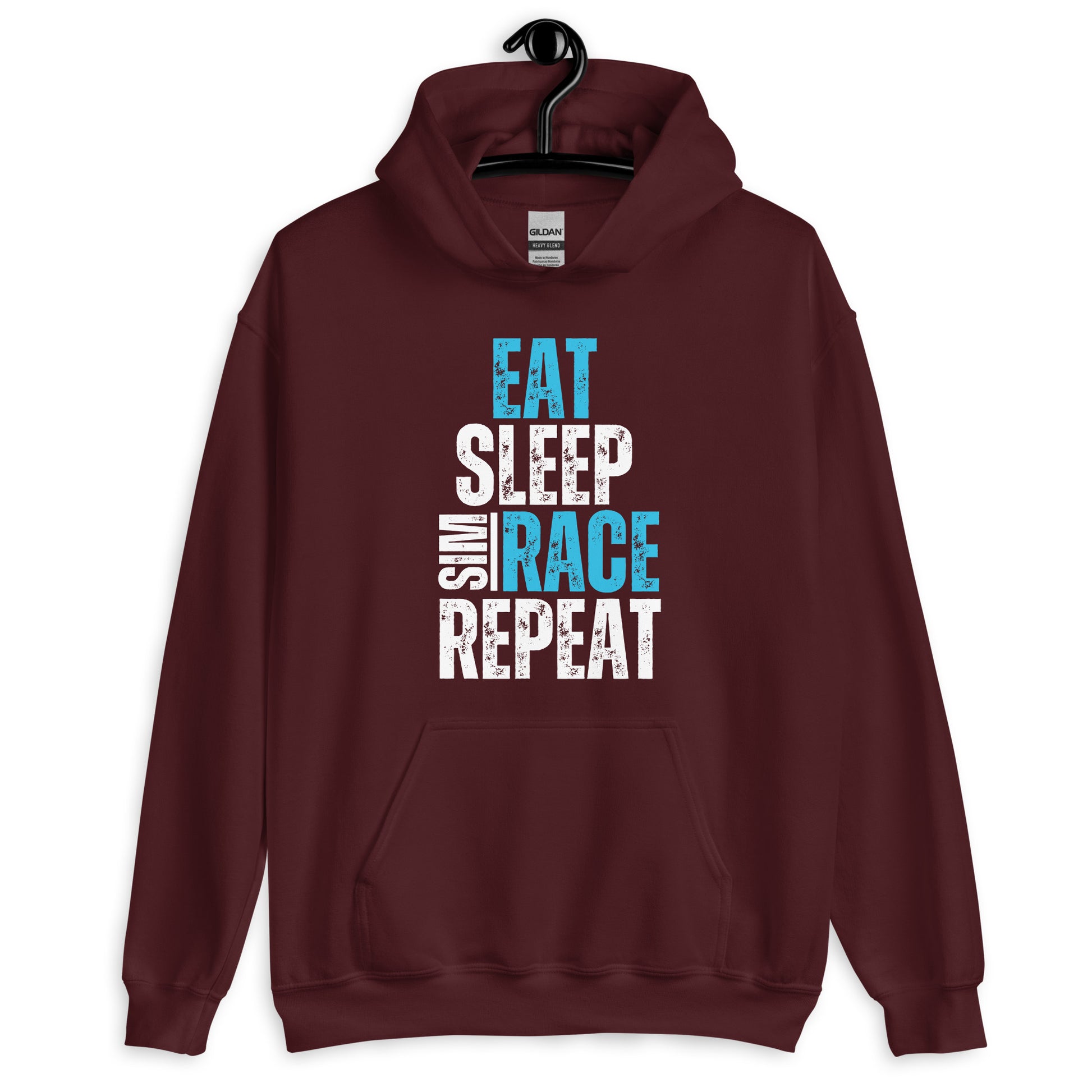 Eat. Sleep. Sim race. Repeat. Unisex Hoodie