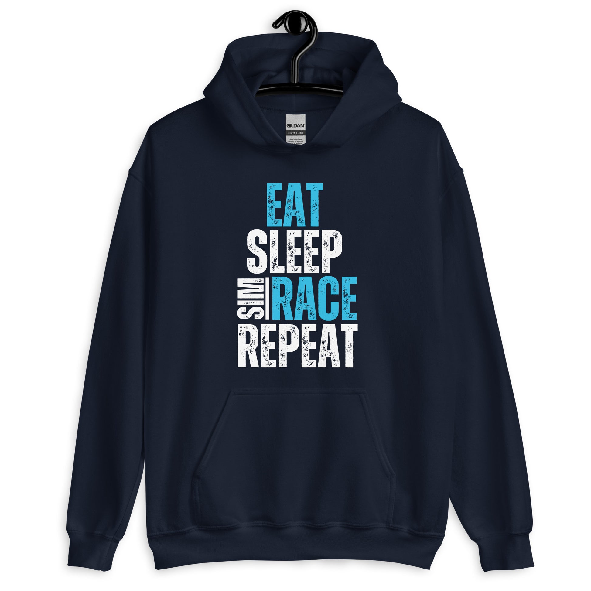 Eat. Sleep. Sim race. Repeat. Unisex Hoodie