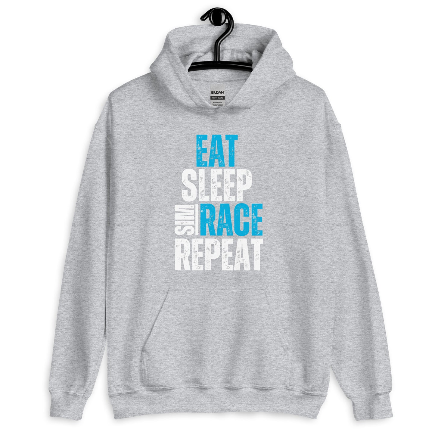 Eat. Sleep. Sim race. Repeat. Unisex Hoodie