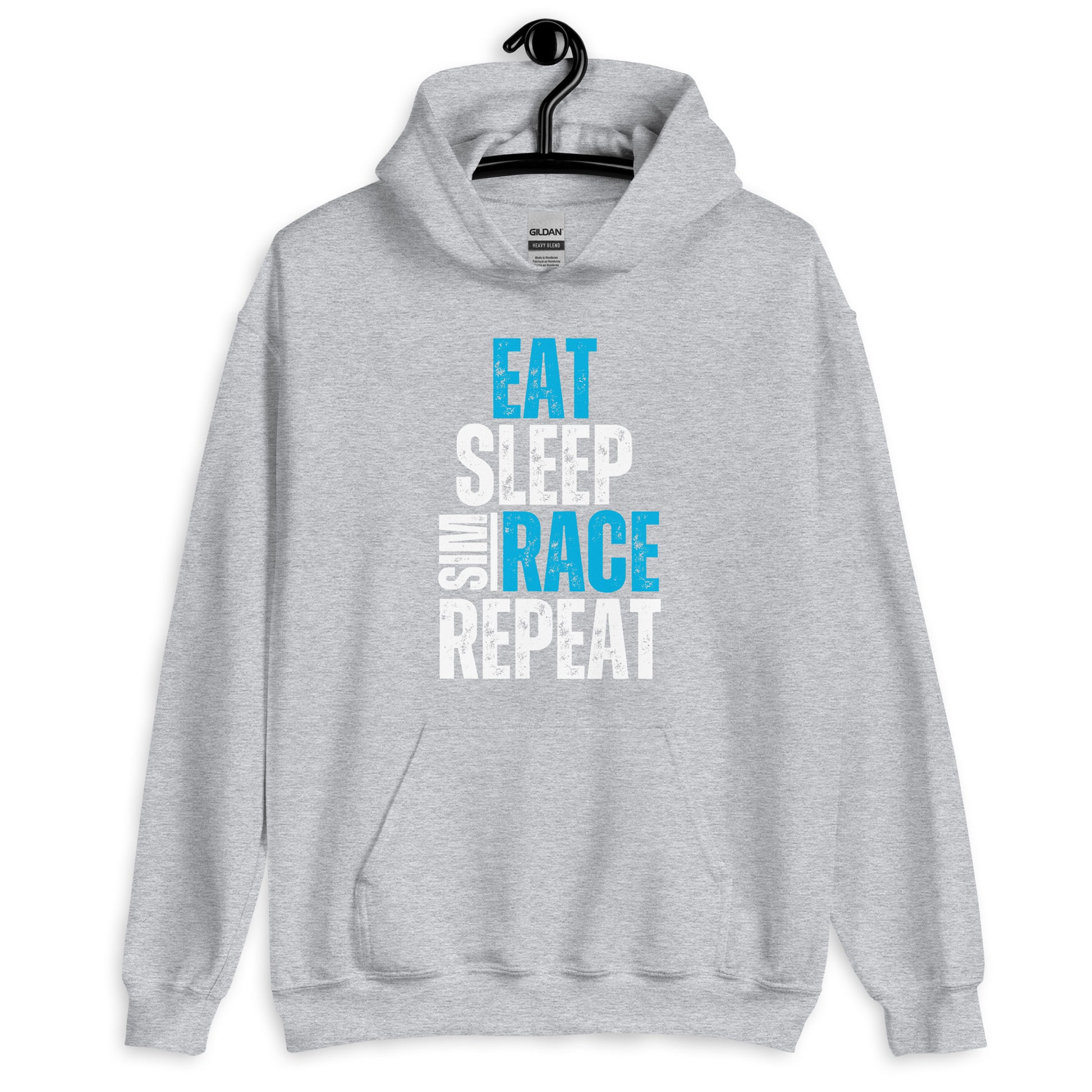 Eat. Sleep. Sim race. Repeat. Unisex Hoodie