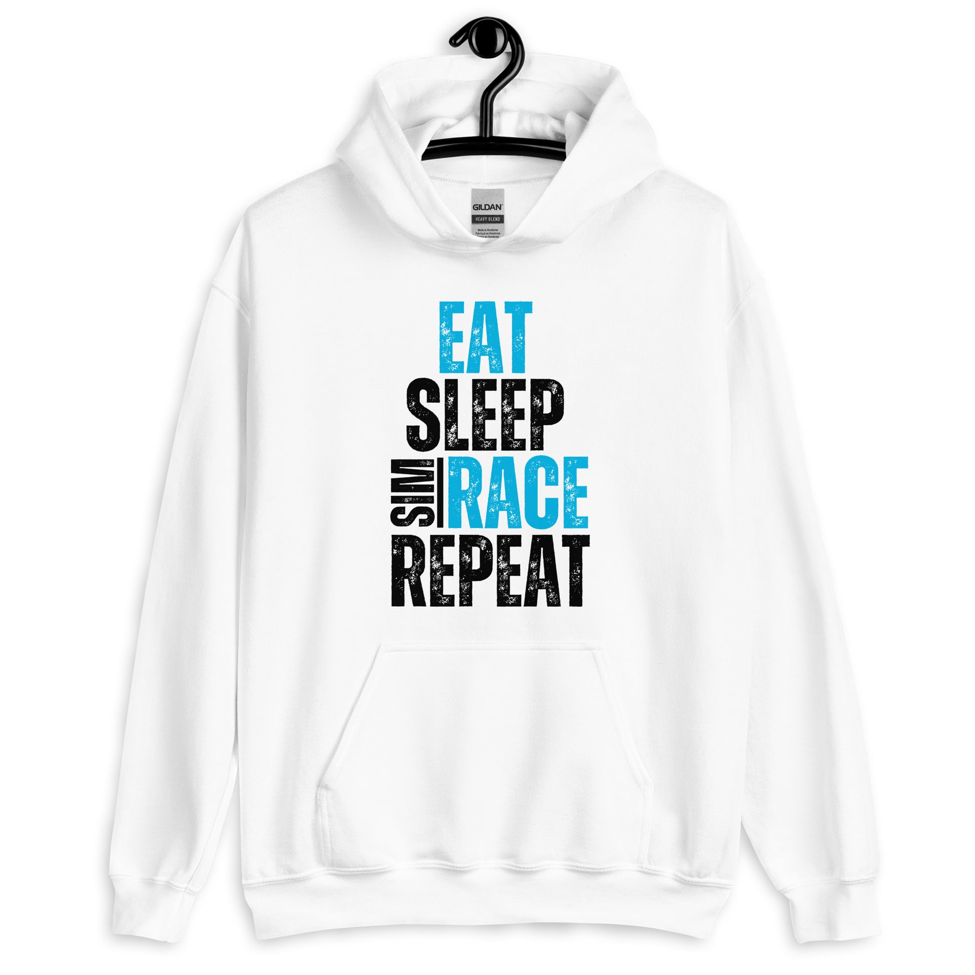 Eat. Sleep. Sim race. Repeat. Unisex Hoodie