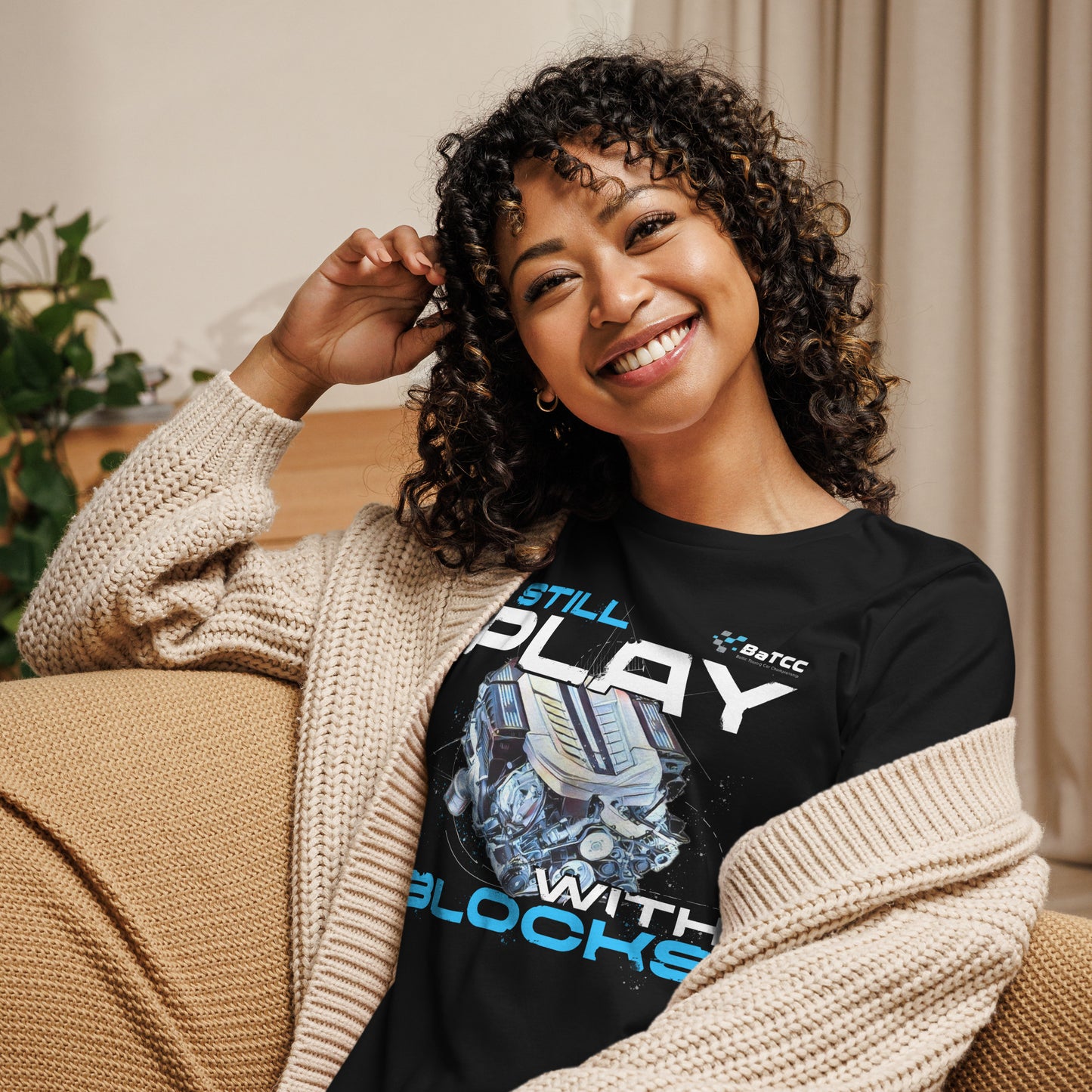 Womens 'I Still Play with Blocks' Engine T-Shirt
