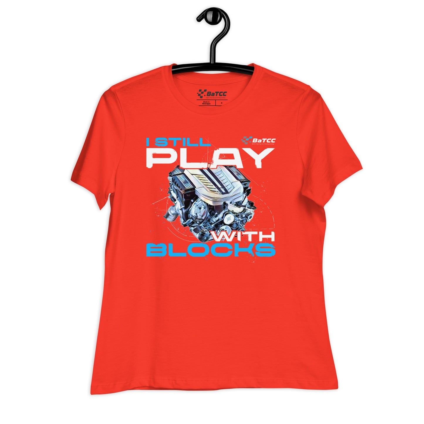 Womens 'I Still Play with Blocks' Engine T-Shirt
