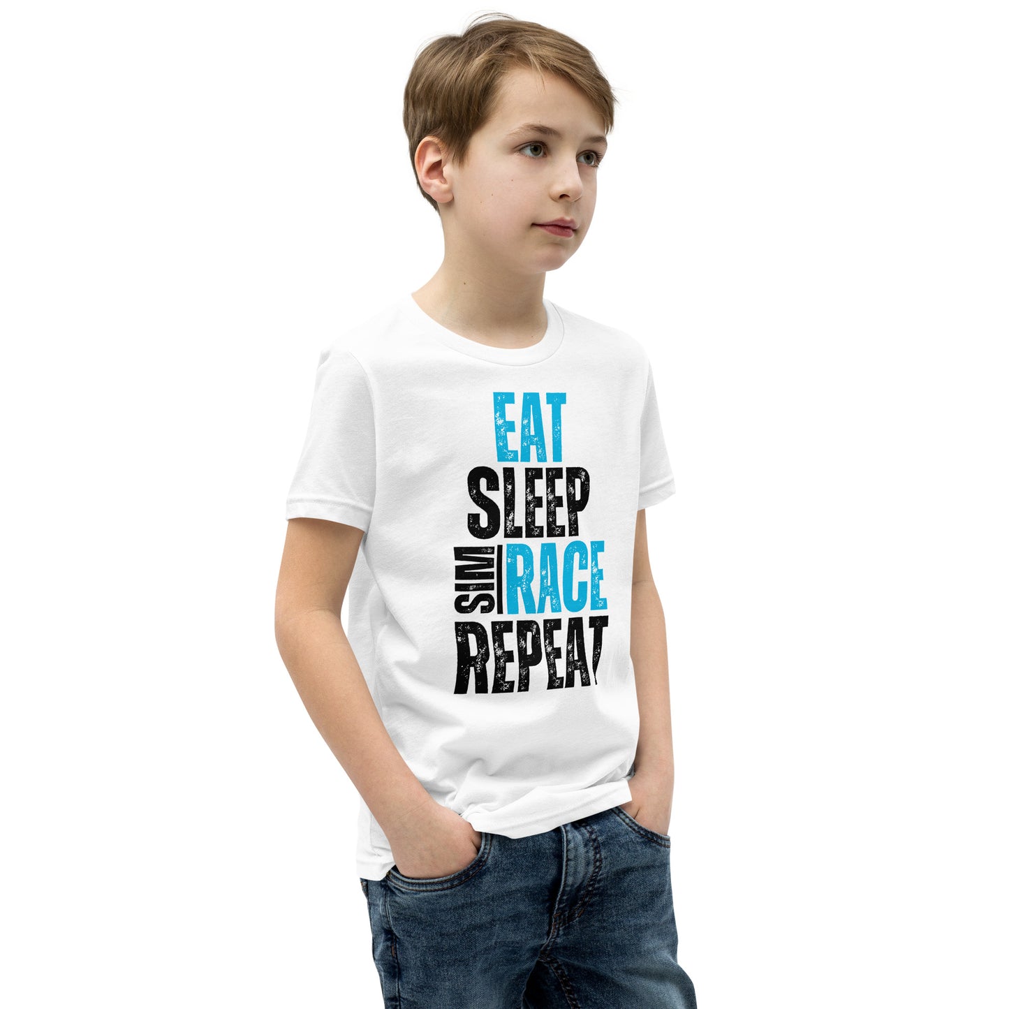 Eat. Sleep. Sim Race. Repeat. Youth T-Shirt