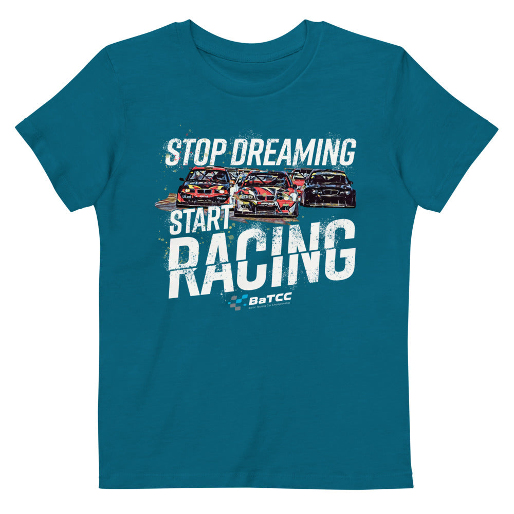 Stop Dreaming Start Racing Kids Eco T-shirt