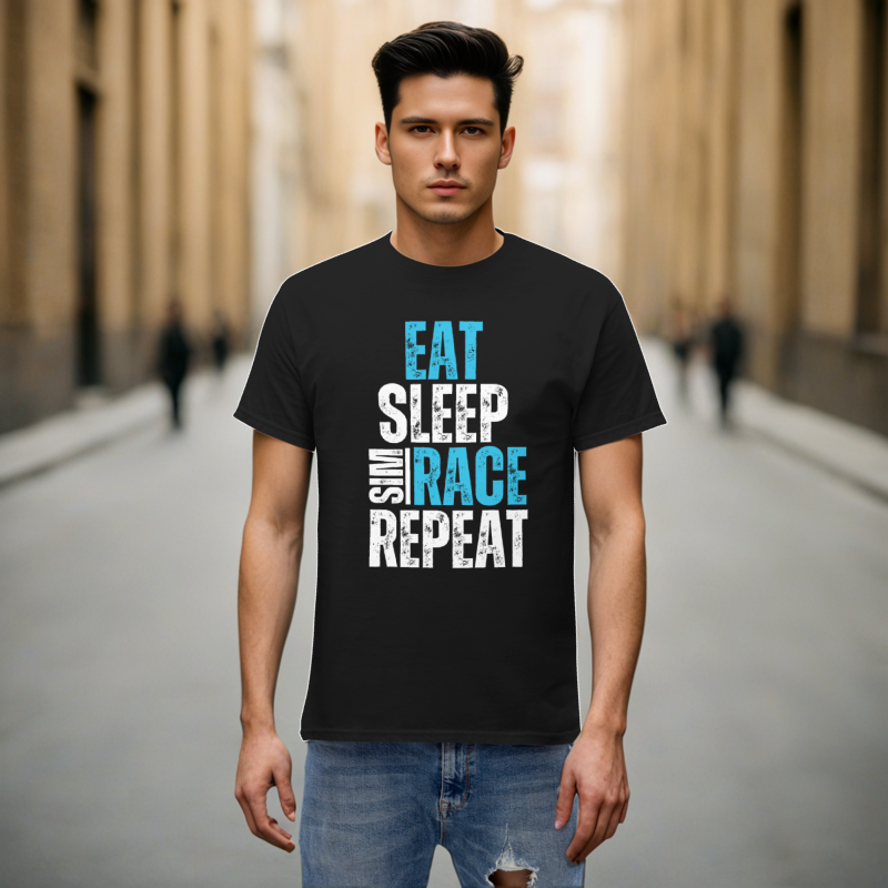 T-Shirt Eat. Sleep. Sim Race. Repeat. Unisex T-Shirt