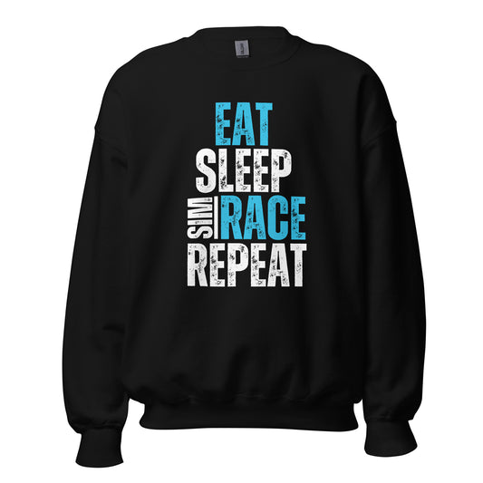 Eat. Sleep. Sim race. Repeat. Unisex Sweatshirt
