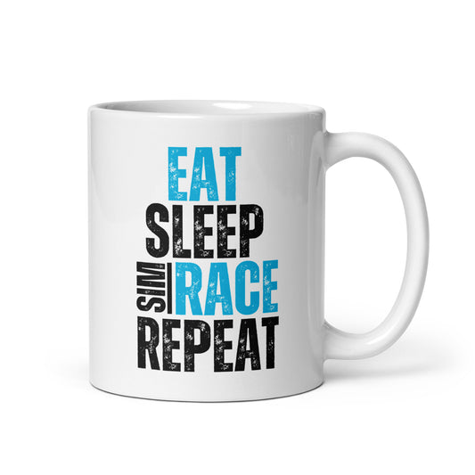 Eat. Sleep. Sim race. Repeat. Mug