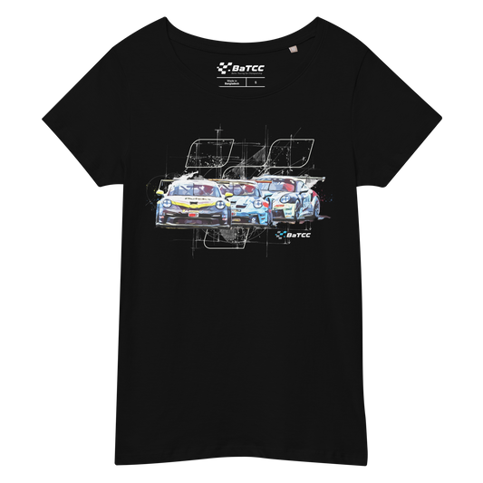 Grundlegendes Bio-T-Shirt für Damen Racing V1.0