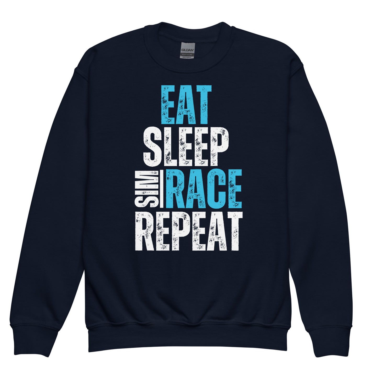 Eat. Sleep. Sim race. Repeat.  Youth SweatshirtEat. Sleep. Sim race. Repeat.  Youth Sweatshirt