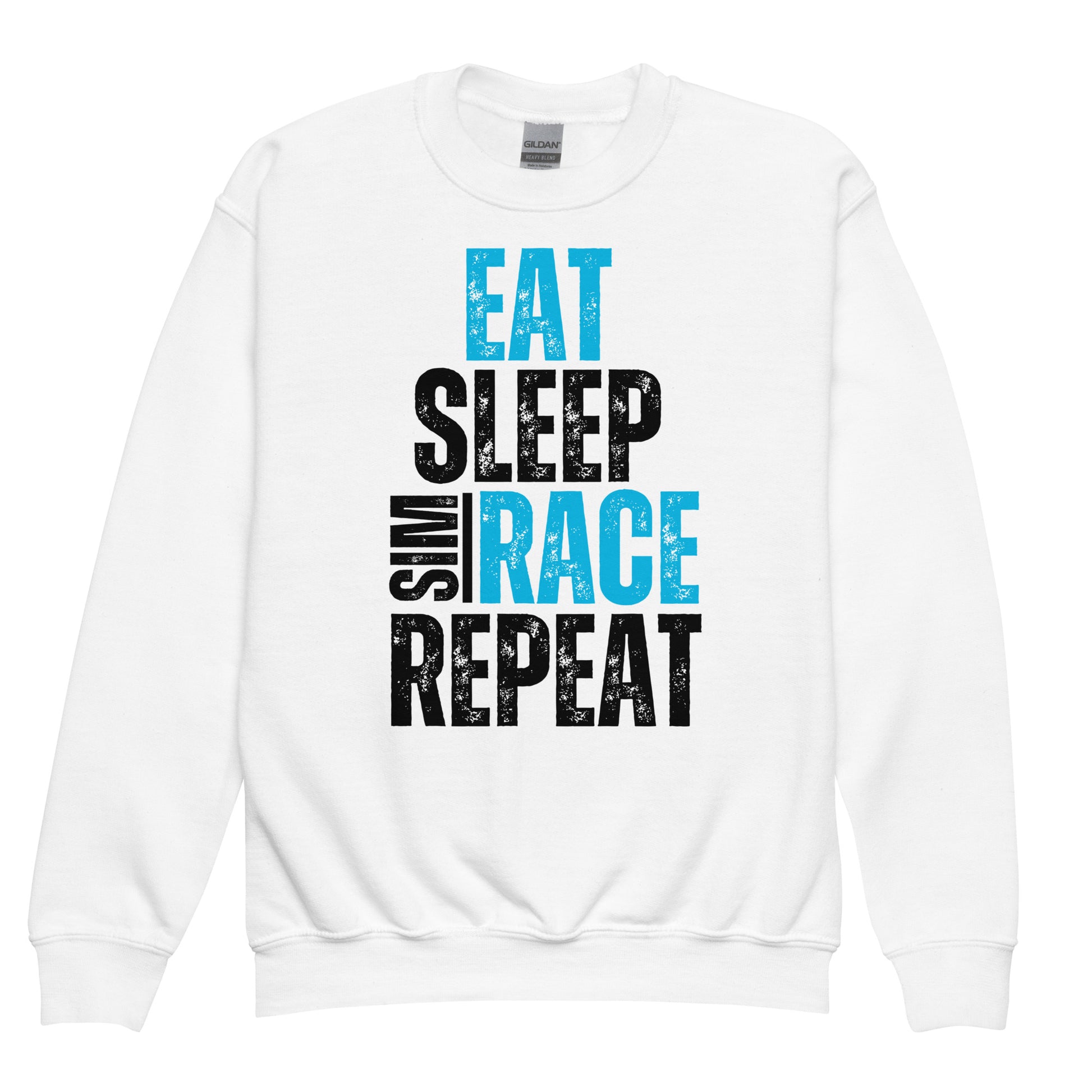 Eat. Sleep. Sim race. Repeat.  Youth Sweatshirt