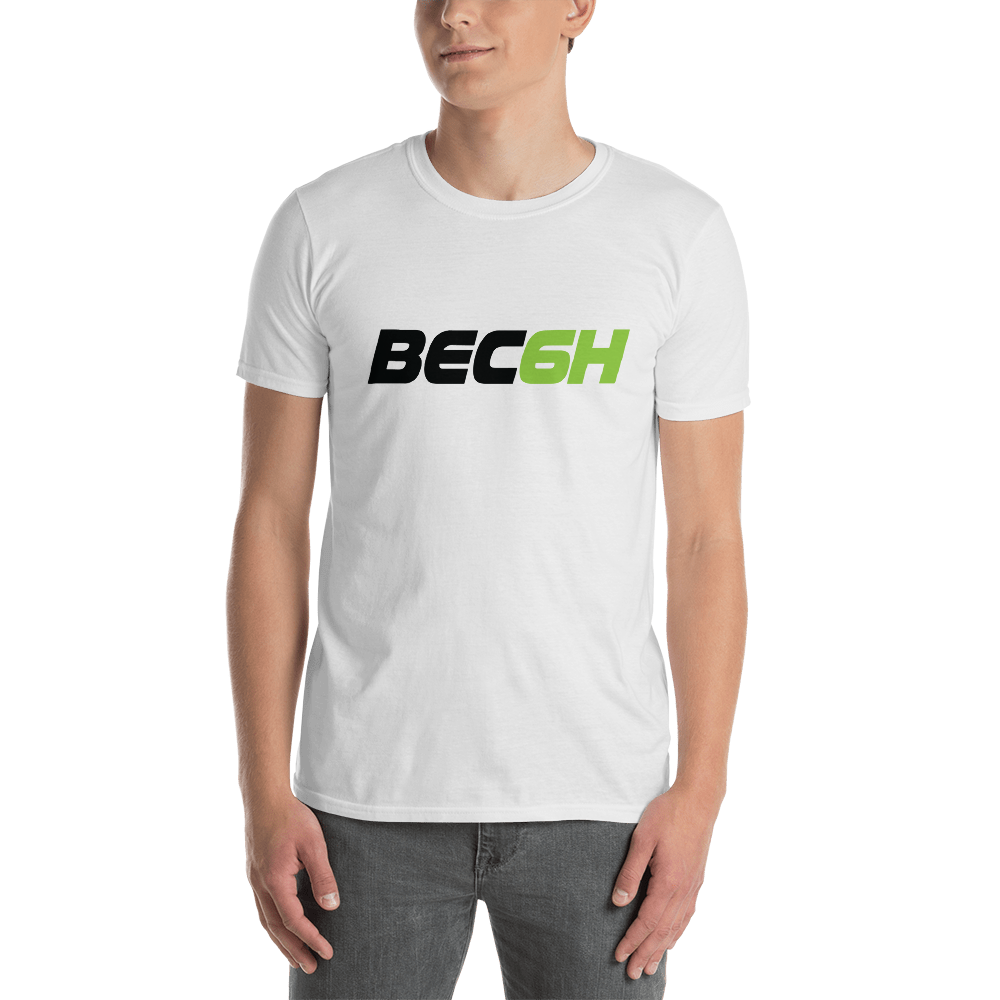 Klassisches kurzärmliges Unisex-T-Shirt mit BEC6H-Logo, 4 Farben